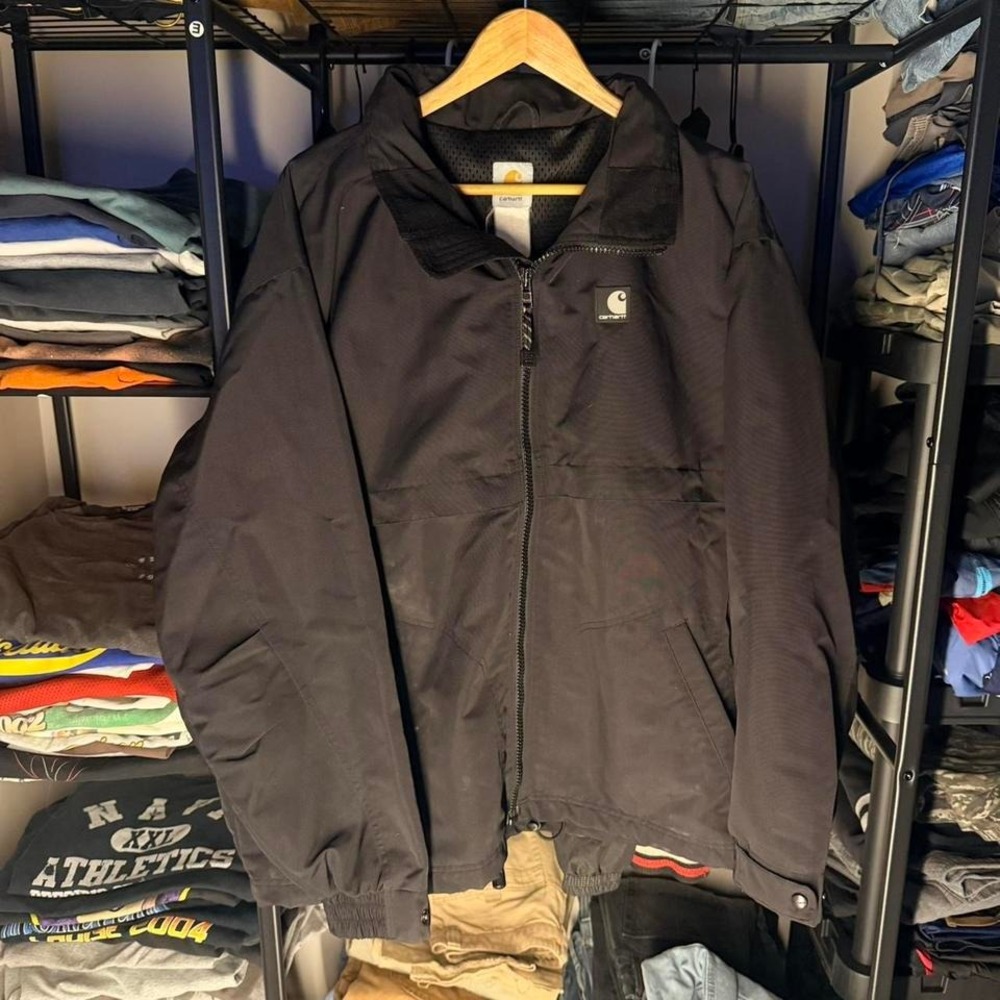 Vintage Carhartt Workwear Jacket Black Zip Up Streetwear 25x29